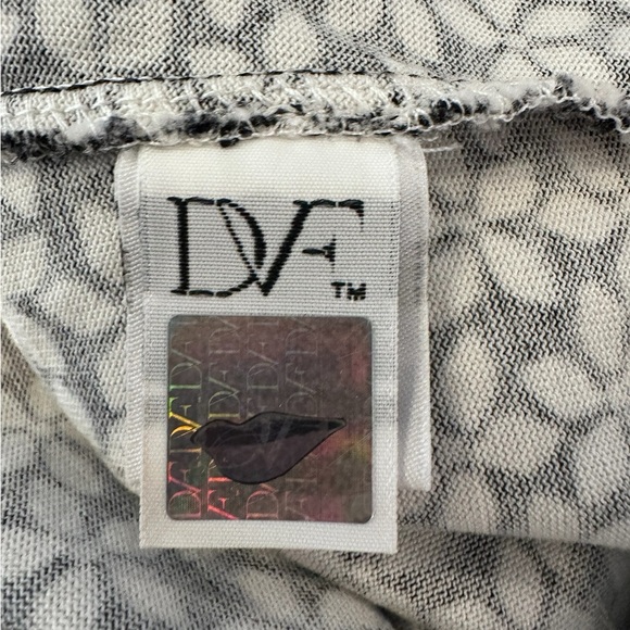 Diane Von Furstenberg DVF Reina Silk Blend Shift Dress Daisy Black/White Sz 12 - Picture 6 of 14